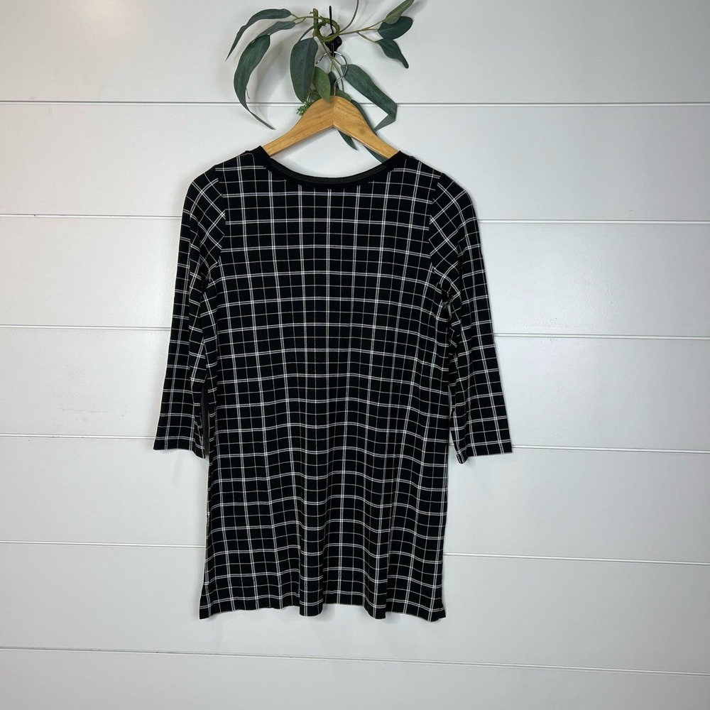 J Jill Wearever Collection Black White Checked Pattern - Size XS - NWT